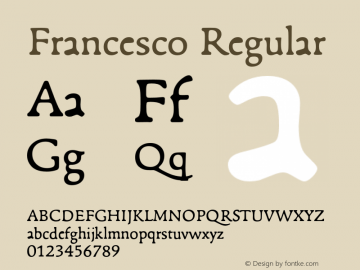 Francesco-Regular Version 1.001 Font Sample