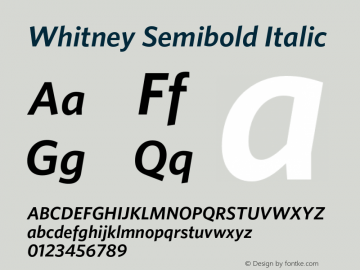 Whitney-SemiboldItalic Version 2.200 Pro (Latin-X, Greek, Cyrillic-X)图片样张