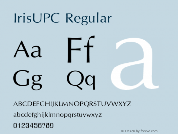 IrisUPC Regular Version 2.20 Font Sample