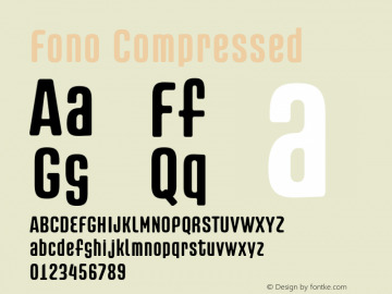 Fono-Compressed Version 2.000 Font Sample