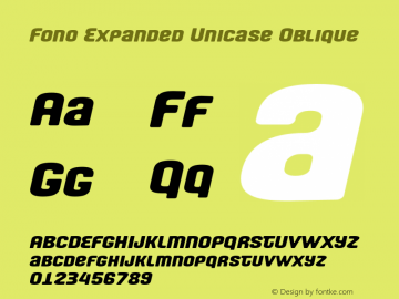 Fono-ExpandedUnicaseOblique Version 2.000图片样张