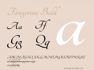 Tangerine Bold Version 1.3 Font Sample
