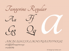 Tangerine Regular Version 1.3 Font Sample