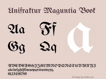 Unifraktur Maguntia Book Version 2010-06-19 Font Sample