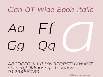 ClanOT-WideBookItalic Version 7.504; 2008; Build 1002图片样张