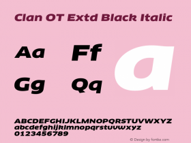 ClanOT-ExtdBlackItalic Version 7.504; 2008; Build 1002图片样张