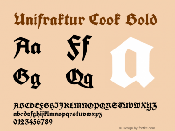 Unifraktur Cook Version 2010-06-19 Font Sample