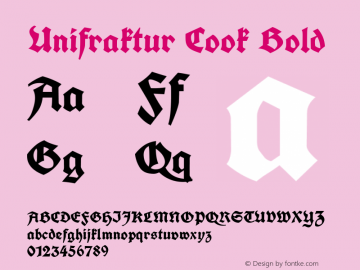 Unifraktur Cook Bold Version 2010-08-17 Font Sample