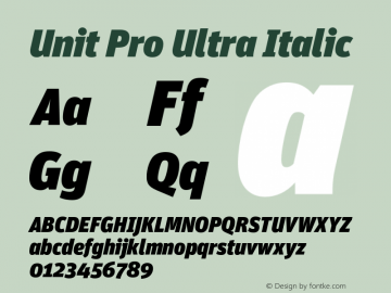 UnitPro-UltraIta Version 7.504; 2005; Build 1003 Font Sample