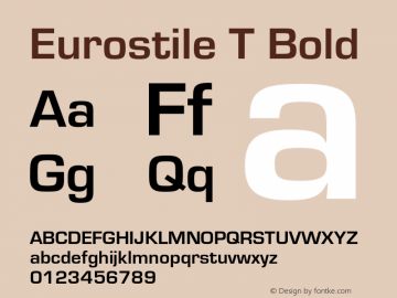 EurostileT-Bold 001.005 Font Sample