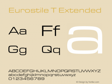 EurostileT-Extended 001.005 Font Sample