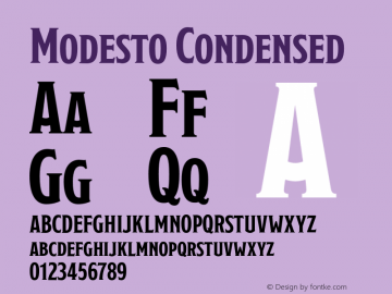 Modesto-Condensed Version 001.001 Font Sample