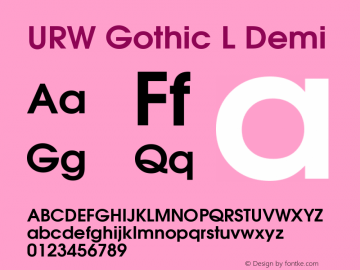 URW Gothic L Demi Version 1.06 Font Sample