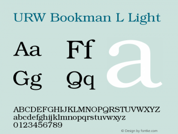 URW Bookman L Light Version 1.06图片样张