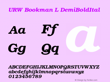 URW Bookman L Demi Bold Italic Version 1.06图片样张