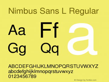 Nimbus Sans L Regular Version 1.06图片样张