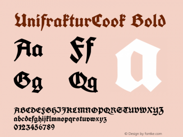 UnifrakturCook Bold Version 2010-11-24 Font Sample