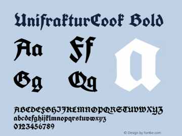 UnifrakturCook Version 2010-11-24 Font Sample