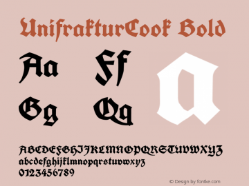 UnifrakturCook Bold Version 2010-11-24 Font Sample
