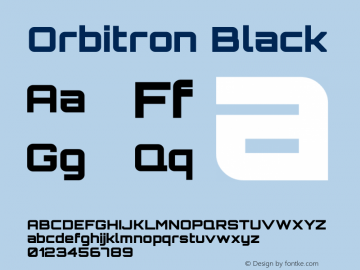 Orbitron Black 1.001 Font Sample