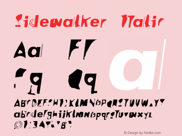Sidewalker Italic Version 1.000;PS 1.000;hotconv 1.0.38图片样张