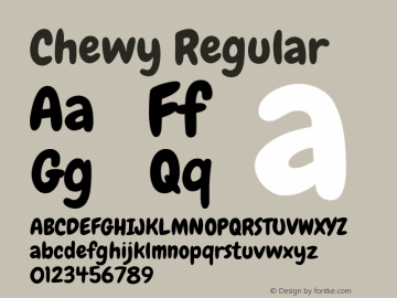 Chewy Regular Version 1.001 Font Sample