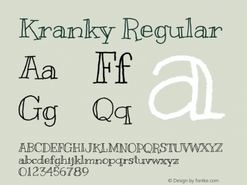 Kranky Regular Version 1.001 Font Sample