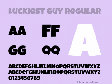 Luckiest Guy Regular Version 1.001 Font Sample