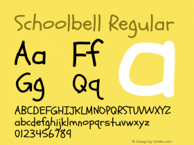 Schoolbell Regular Version 1.001 Font Sample