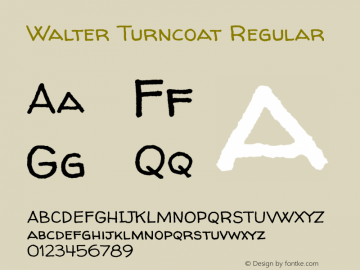 Walter Turncoat Regular Version 1.001 Font Sample