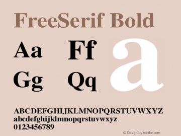 Free Serif Bold Version $Revision: 1.223 $ Font Sample