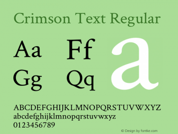 Crimson Text Regular Version 0.13 Font Sample