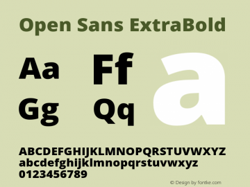 Open Sans ExtraBold Version 1.10 Font Sample