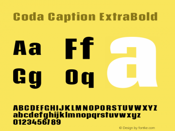 Coda Caption ExtraBold Version 1.002 Font Sample