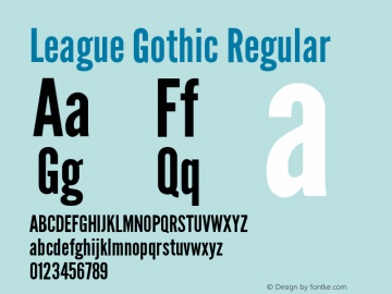 League Gothic Version 001.001 Font Sample