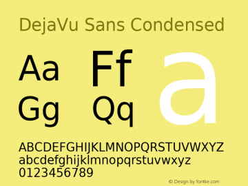 DejaVu Sans Condensed Version 2.33 Font Sample