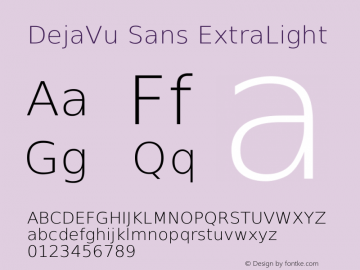 DejaVu Sans ExtraLight Version 2.33 Font Sample