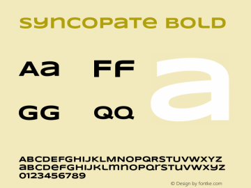 Syncopate Bold Version 1.001 2011 Font Sample