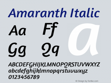 Amaranth Italic Version 1.001图片样张