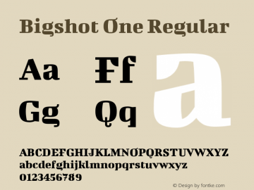 Bigshot One Regular Version 1.001 Font Sample