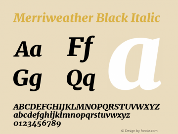 Merriweather Black Italic Version 1.584; ttfautohint (v1.5) -l 6 -r 36 -G 0 -x 10 -H 350 -D latn -f cyrl -w 