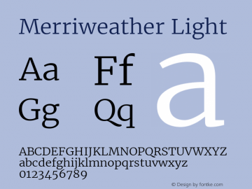 Merriweather Light Version 1.584; ttfautohint (v1.5) -l 6 -r 36 -G 0 -x 10 -H 350 -D latn -f cyrl -w 