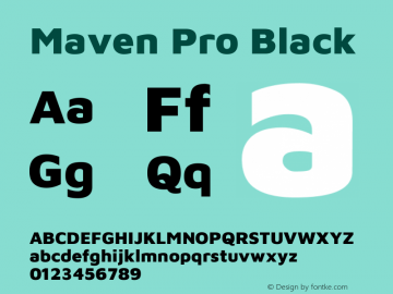 Maven Pro Black Version 2.003 Font Sample