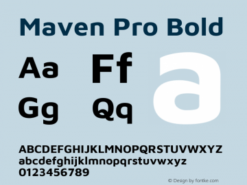 Maven Pro Bold Version 2.002 Font Sample