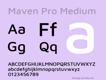Maven Pro Medium Version 2.003 Font Sample