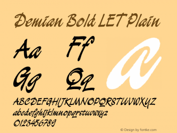 Demian Bold LET Plain 1.0 Font Sample
