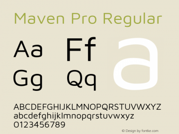 Maven Pro Regular Version 2.002 Font Sample