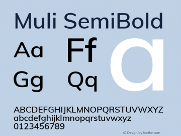 Muli SemiBold Version 2.000图片样张