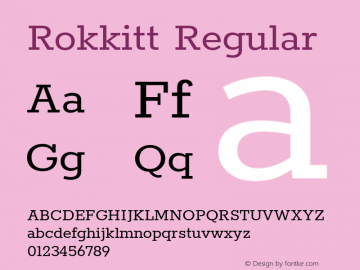 Rokkitt Regular Version 3.001 Font Sample