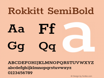 Rokkitt SemiBold Version 3.001 Font Sample